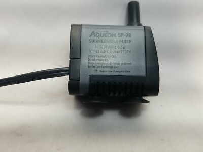 NOS Aqueon Miniature Submersible Water Pump 120VAC 5.5W 60Hz SP-98