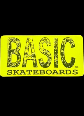 Vintage 1980 s Basic Skateboards Sticker/Decal in DayGlow Green