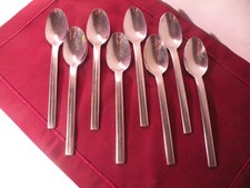 Set Of 8 Oneida Illumina Place Oval Soup Spoons Stainless 18/10 Frosted Lines 7"