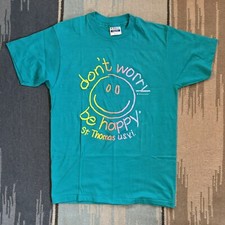 Vintage 80's Don't Worry Be Happy St Thomas Hanes T-shirt Made In USA size M