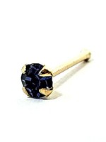 Tansanit Gold Nasenstecker 9 Karat Gelbgold 2 Mm Edelstein 22 G (0,6 Mm) Kuge...