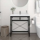 NNEVL Bathroom Washbasin Frame Black 79x38x83 cm Iron