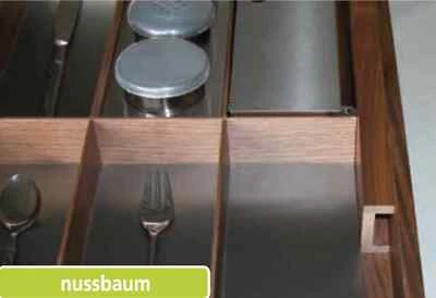 Besteckeinsatz Combi-Line Nussbaum Edelstahl 40er Schrankbreite - Bild 1 von 4