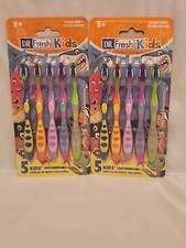 2 Pack Dr Fresh Kids' Soft Multi-Color 5-Count Toothbrush 3 Years