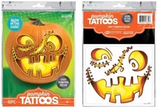 Glow in the Dark Pumpkin Tattoos - 2 Sheets, 5 each, 10 total pieces of pumpkin