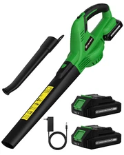 21V Lightweight Cordless Leaf Blower 135MPH w/ 2 Batteries Charger  Lawn Garden