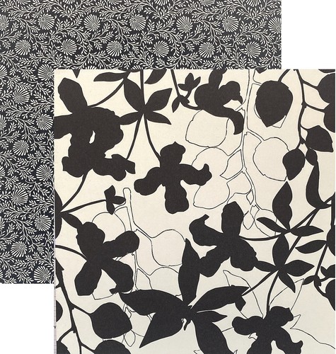 K&Company, Black and Ivory, Flower Silhouettes, Cardstock, 8.5", 2 Pgs, Shells - 第 1/3 張圖片