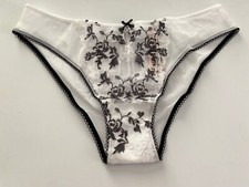 Victoria's Secret Panty Dream Angels White Mesh Floral Open Cheekini S M L XL