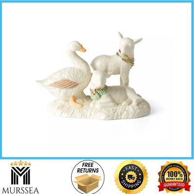 Lenox 894083 First Blessing Lambs & Goose Figurine Goose & Lambs