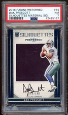 Dak Prescott Rookie 2016 Panini Preferred Silhouettes Materials Sig #84 PSA 7