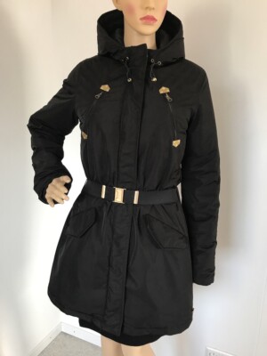 Maison Scotch Winter Mantel Kapuze Gürtel Sehr Warm 40