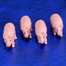 Lot of 4 Vtg Plastic Pig Sow Pork Figures Farm Barnyard