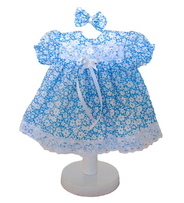  Puppenkleidung blau kleine Risse oder Größe 14'' 15'' 16'' Puppenkleid Höschen Schleife
