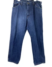 Dickies Blue Jeans Mens 36 x 31.5 Dark Wash Denim Straight Work Wear
