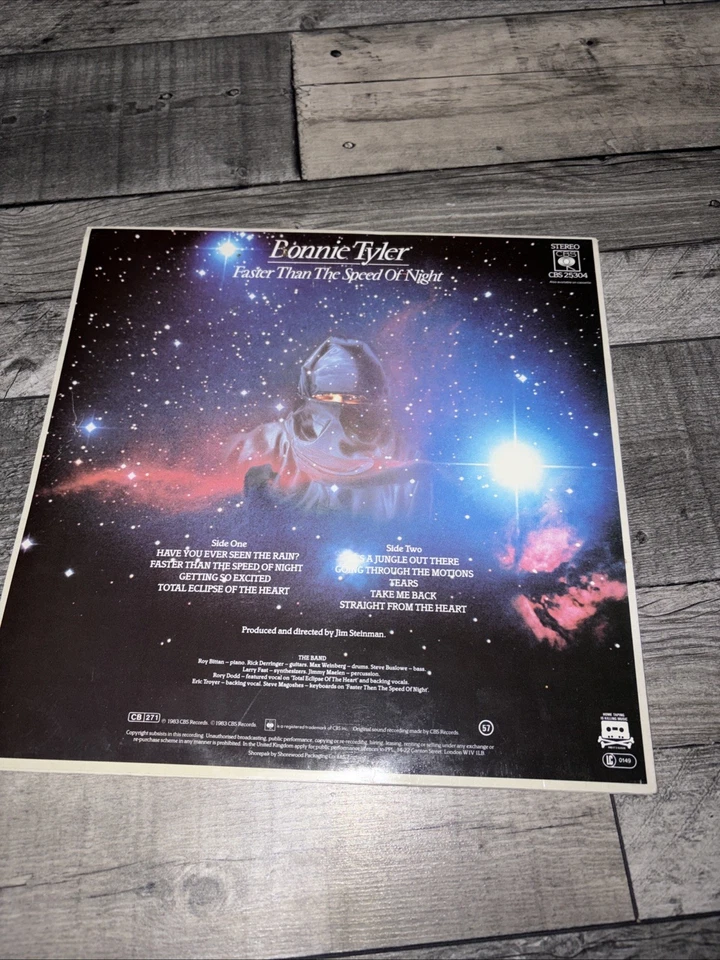 Bonnie Tyler - Faster Than The Speed Of Night - 12” Vinyl Record LP 1983 CBS UK Foto 2 de 4