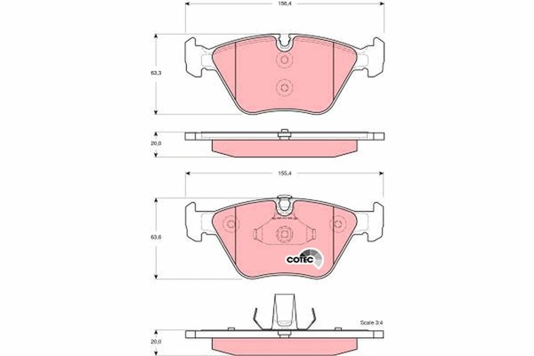 TRW Bremsbelagsatz Scheibenbremse Cotec GDB1577 FüR Z4 E86 E85 E46 BMW 3Er CSL-image