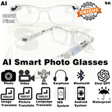 Smart Glasses, Bluetooth Call & Music Sunglasses Open Ear Headset AI Translation