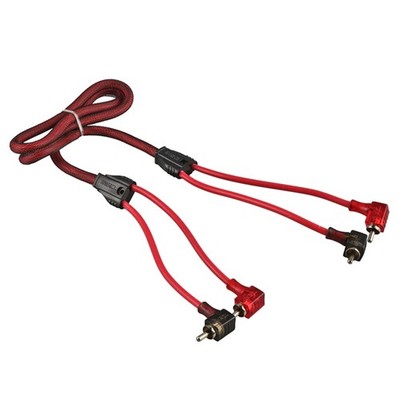 3 ft 2 Channel RCA Cable 100% OFC 90 Degree Ends Dual Twist Wire DS18 R3.L