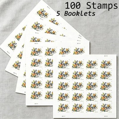 2018 US Love Flourishes 100PC - 5 Sheets 20 Sheet Scott #5255 Mint