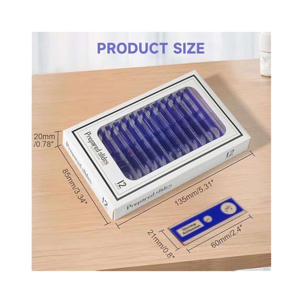 48pc Microscope Specimen Slides, Labeled & Protected for Long,Term Use