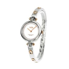 Coach CARY Quartz Stainless Steel Watch Silver Pink Gold NIB 14504084