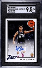 2025-26 Topps Walter Clayton Jr. 1980-81 On Card Auto RC SGC 9.5 Jazz Rookie