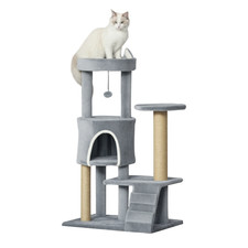 PawHut 100cm Cat Condo Tree Tower - Light Grey, Refurbished