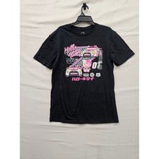 Sanrio Womens Hello Kitty Racing Graphic T-Shirt Black Cotton Casual Size Medium