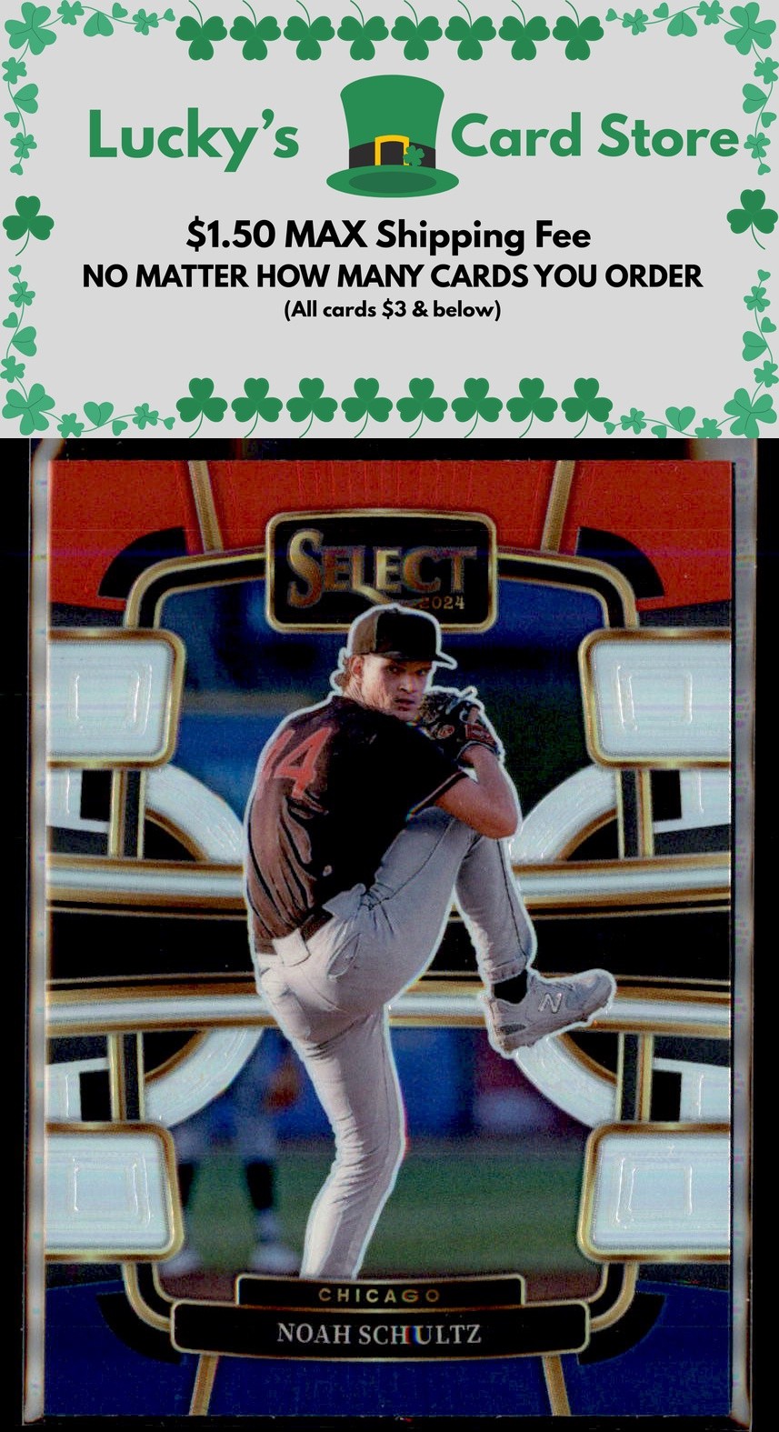 2024 Panini Select #37 Noah Schultz Red and Blue Prizms
