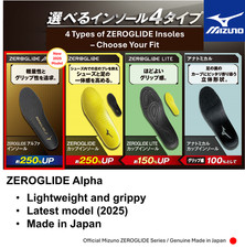 Mizuno ZeroGlide Alpha Insoles P1GZ2501 Soccer Anti-Slip Grip Japan Made 23-30cm