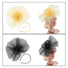 Fascinators Hat Flower Mesh Decors Headbands and Clip Teas Party Headwear