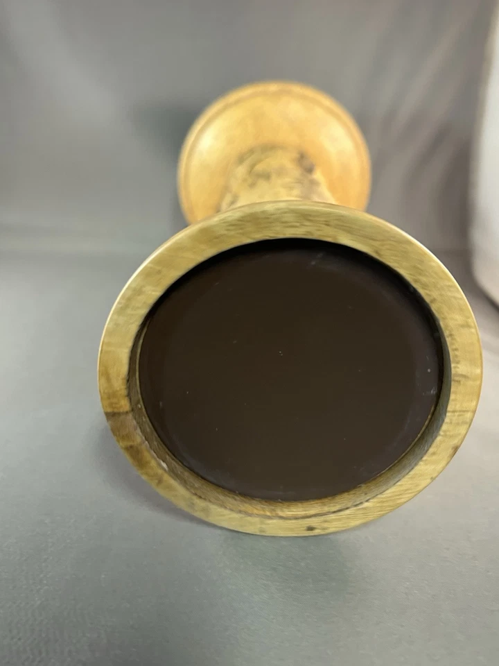 Pier 1 One Wood Turned 11” Tall Single Candlestick Holder For Pillar 3" Decor LN - Image 3 of 4