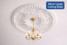 66cm Ceiling Rose Large White Polystyrene Light Surround Decorative Centre DIY
