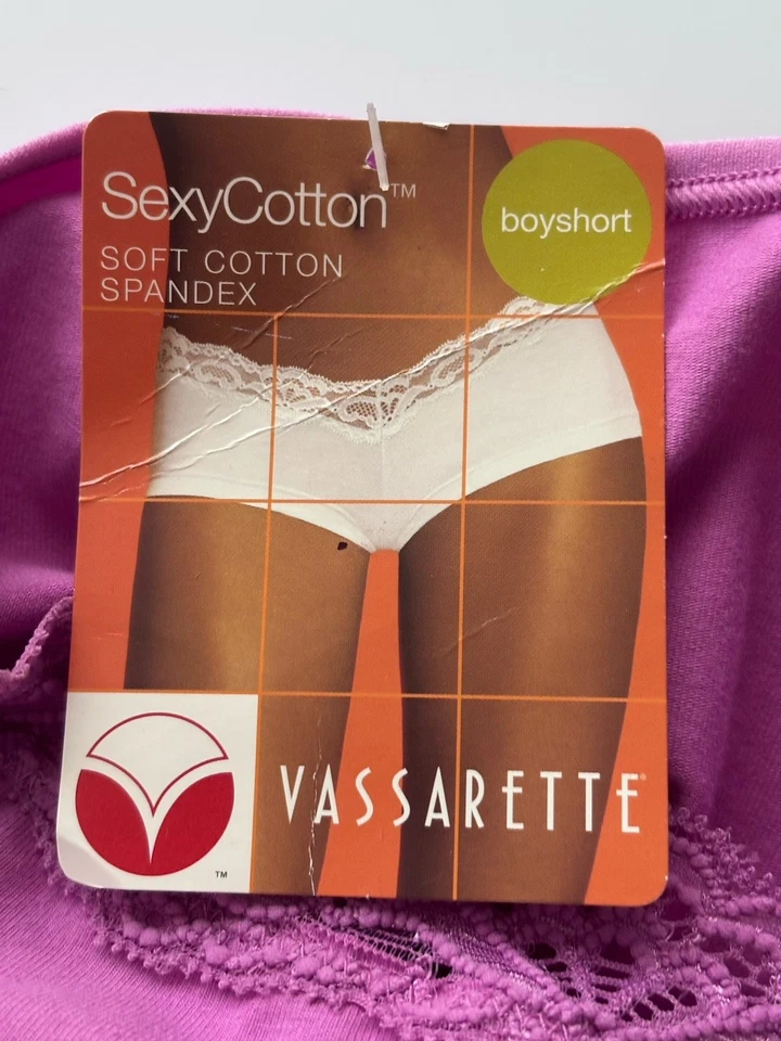 Vassarette SexyCotton Boyshort Pink Panties 12060 Size 7/44 - Image 3 of 4
