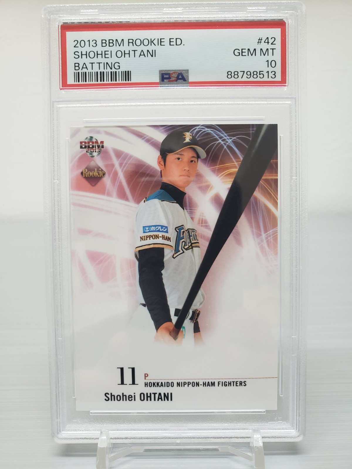 Shohei Ohtani Rookie Edition Card Batting 2013 BBM RC #42 PSA 10