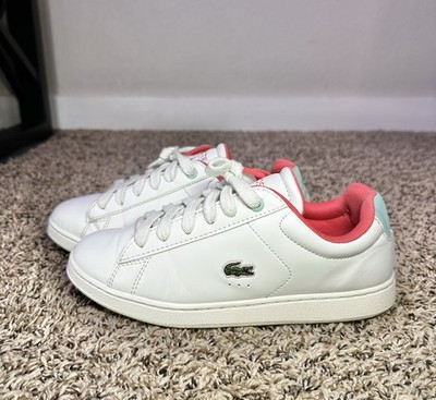 Lacoste Carnaby Color-Pop Shoes White/Pink Youth Size 5/6.5W Sneakers