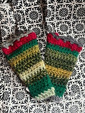 Fingerless Gloves handmade women wool crochet warm