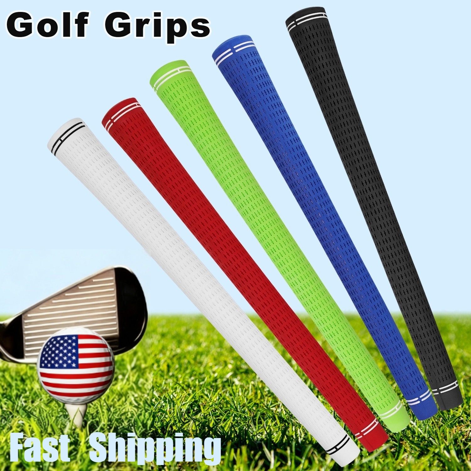 Empuñaduras de golf de goma medianas estilo clásico cruzado multicolor empuñaduras de una pieza más
