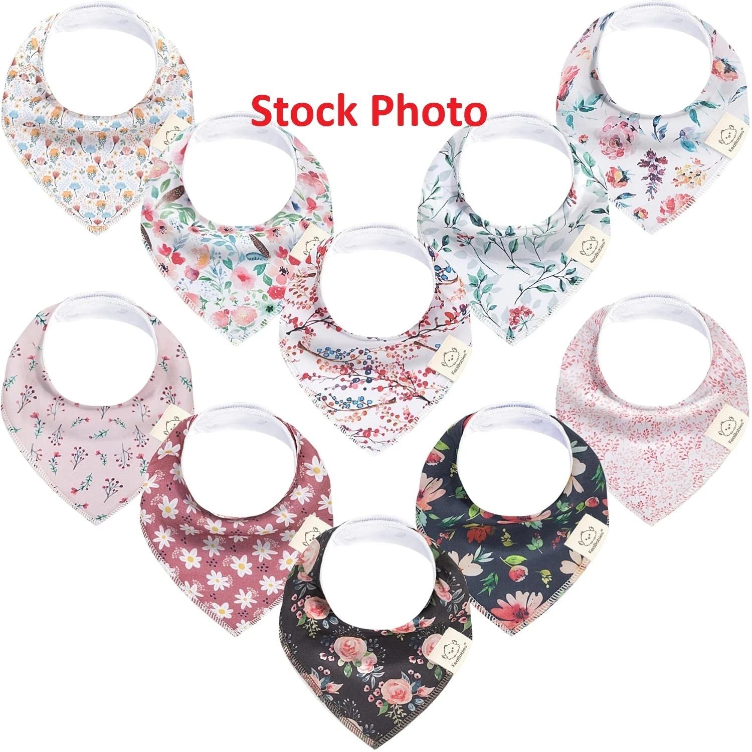 KeaBabies 10-Pack Organic Baby Bandana Bibs for Girls- Newborn 0-36 Months