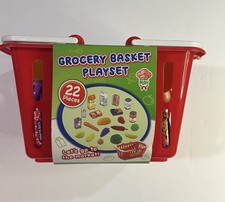 22 Piece Shopping Basket Pretend Play Set NEW
