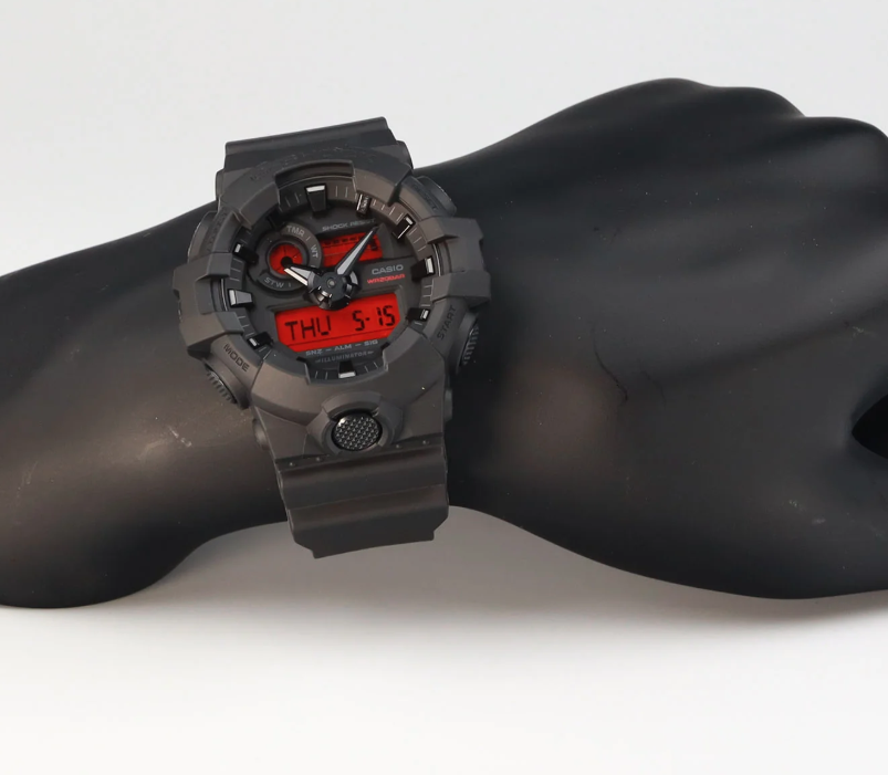 Casio G-Shock Analog/Digital Black Resin Watch GA-700BBR-1A