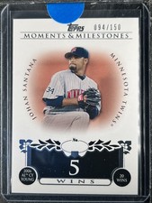 Santana, Johan - 2008 Moments & Milestones - Card #86 - Win 5 - 94/150