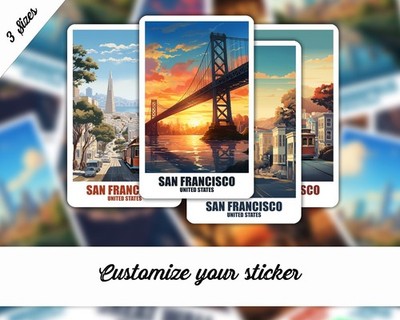 San Francisco Aufkleber Amerika Sticker Kofferaufkleber Reisesticker Autosticker