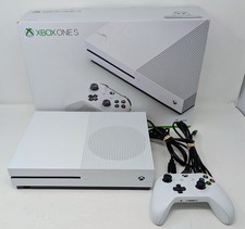 White Xbox One S 1TB Console Bundle w/ Controller And Box - Tested  Working 