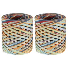 2Roll 219Yard Raffia Ribbon Raffia Paper Craft Ribbon Orange/Red