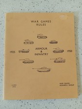 ARMOUR & INFANTRY RULES BOOK 1925 - 1950 War Games Research Group 1973 WW2 Rare
