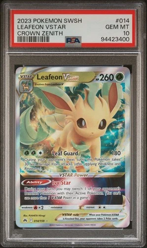 2023 Pokemon Sword And Shield Crown Zenith #14 Leafeon Vstar Crown Zenith PSA 10