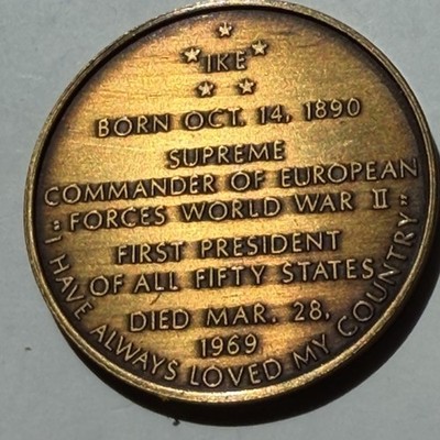 President Dwight D. Eisenhower Bronze 1953-1961 Medal Token 545720