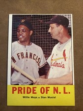 1963 Topps Baseball Willie Mays Stan Musial Pride Of N.L. #138