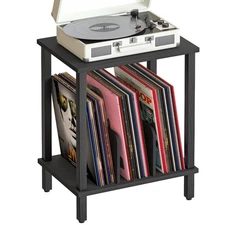 Small End Table, 2-Tier Record Player Stand Vinyl Record Turntable Stand with...